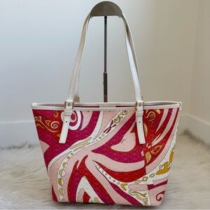 Authentic Emilio Pucci leather tote bag